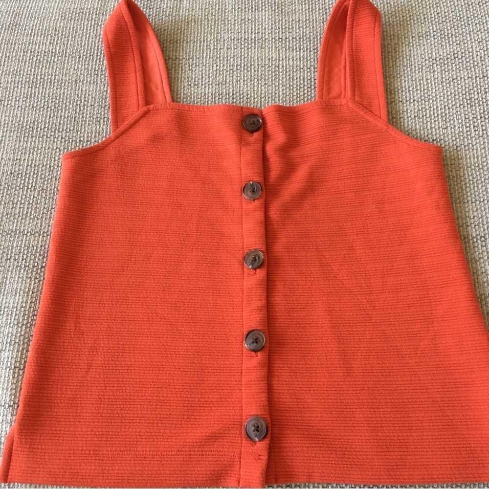 J.Crew Orange Button-Front Tank Top XXS